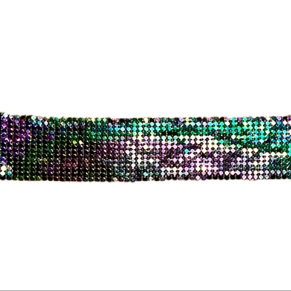 Metallic Ombré Purple Iridescent Mesh Chainlink Choker - Picture 2 of 8